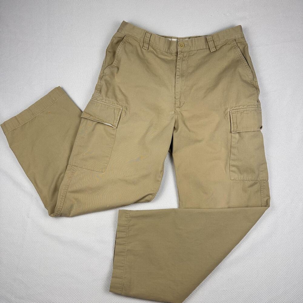 Nautica Explorer Pants Mens 34x32 Beige Cargo Loose Fit Utility Y2K Baggy Worn